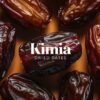 Close-up of Kimia dried dates, showcasing their rich, dark brown color and smooth texture.